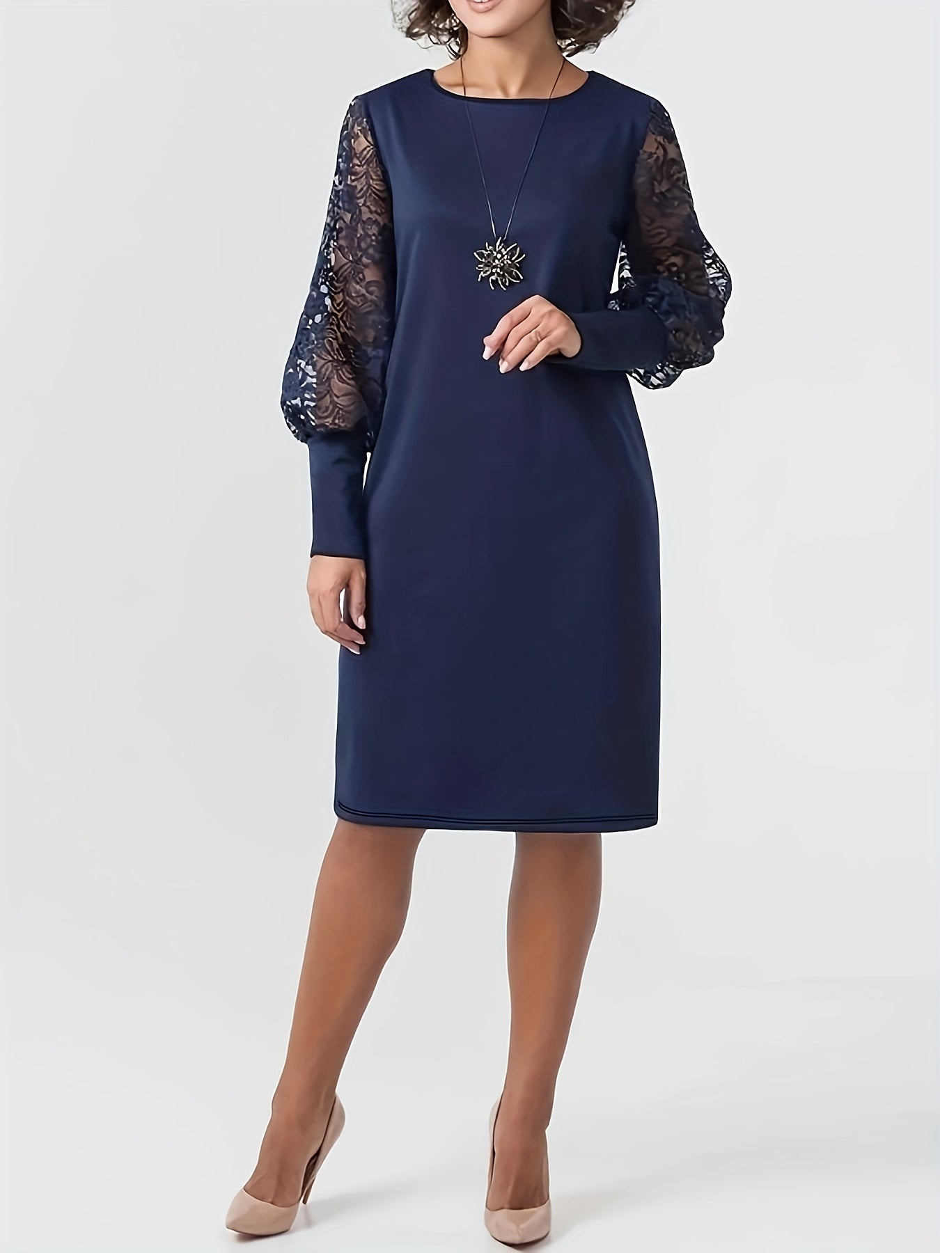 Marielle – Sophisticated Lace Midi Dress for Any Occasion