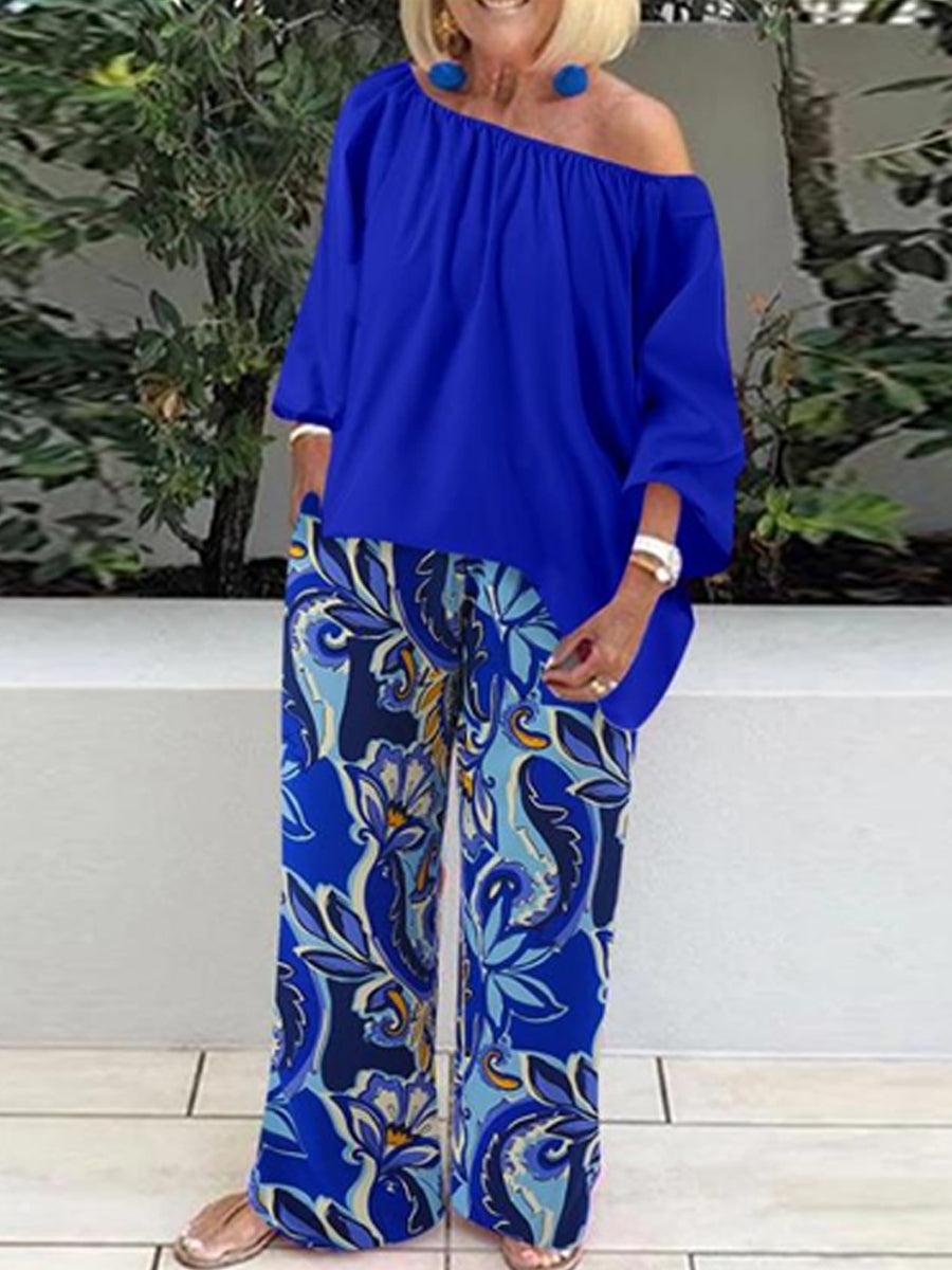 Stylish Casual Set with Print, Comfortable Two-Piece