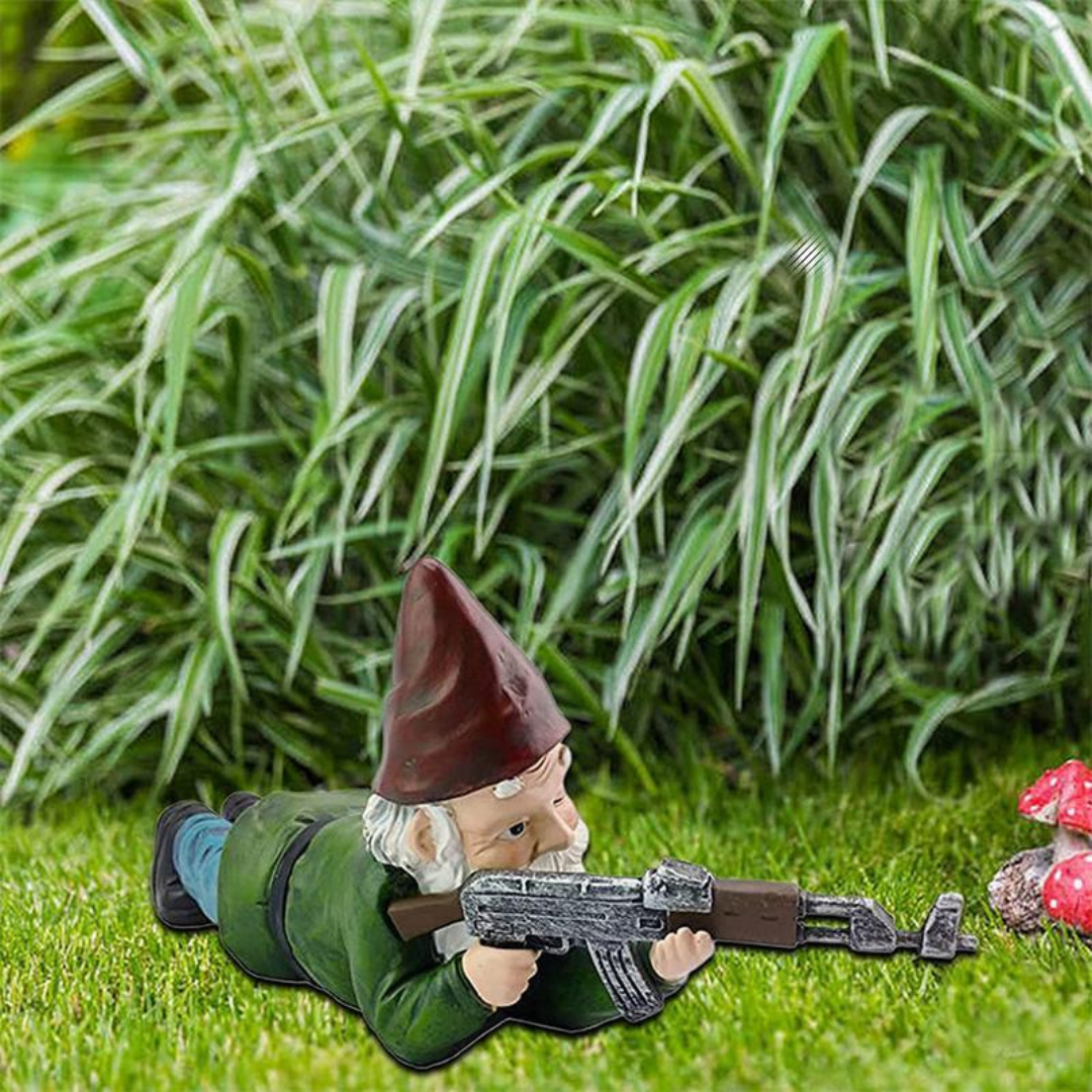 Drelix - Durable Military Garden Gnome for Play and Decoration