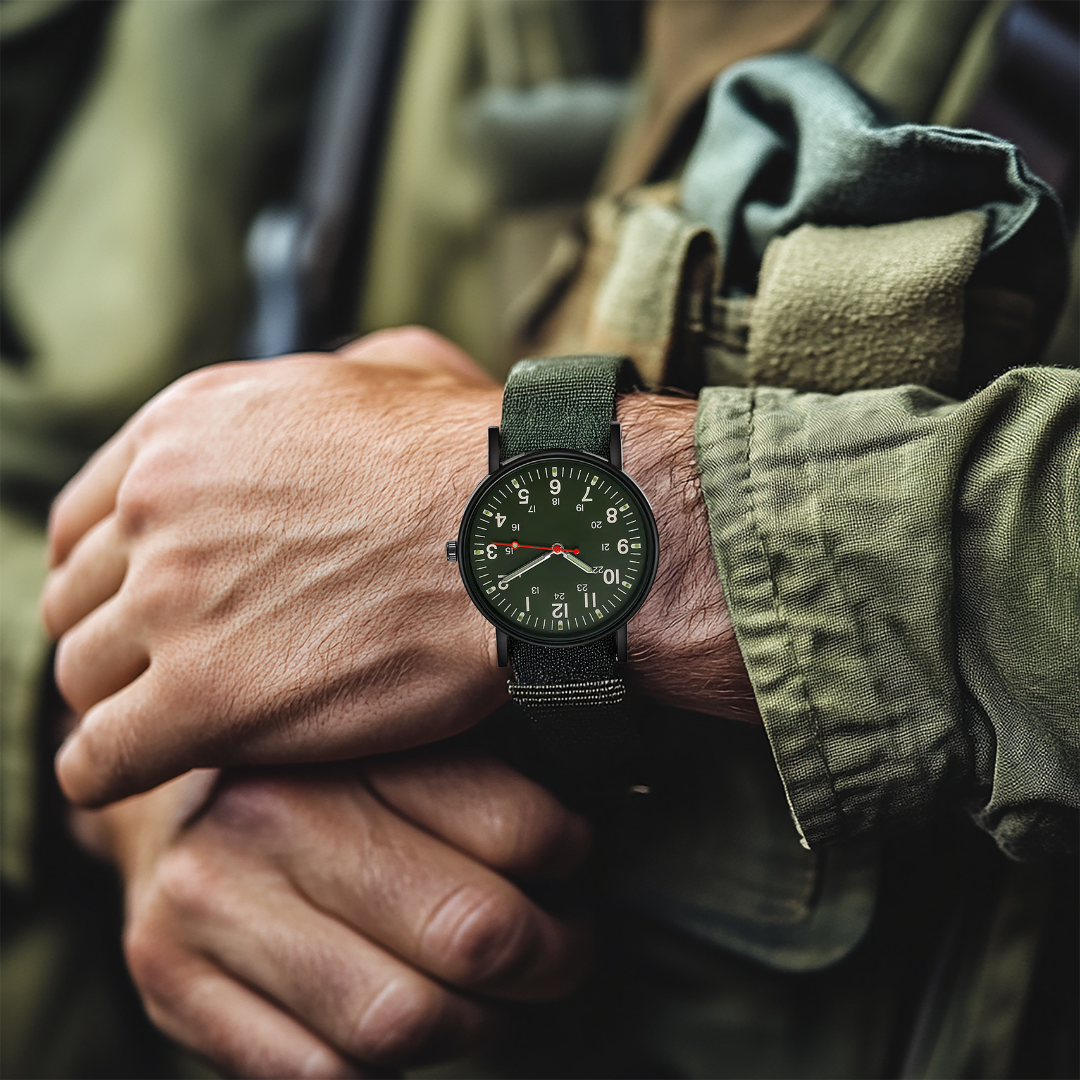 Ultra-resistant quartz wristwatch bracelet for an explorer style