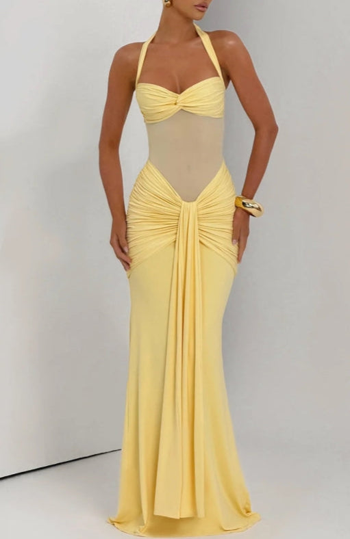 Elegant Strapless Lace-up Maxi Dress for a Stunning Look