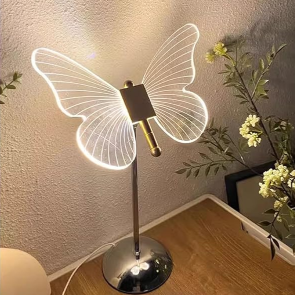 Elegant butterfly crystal table lamp for stylish living ambiance