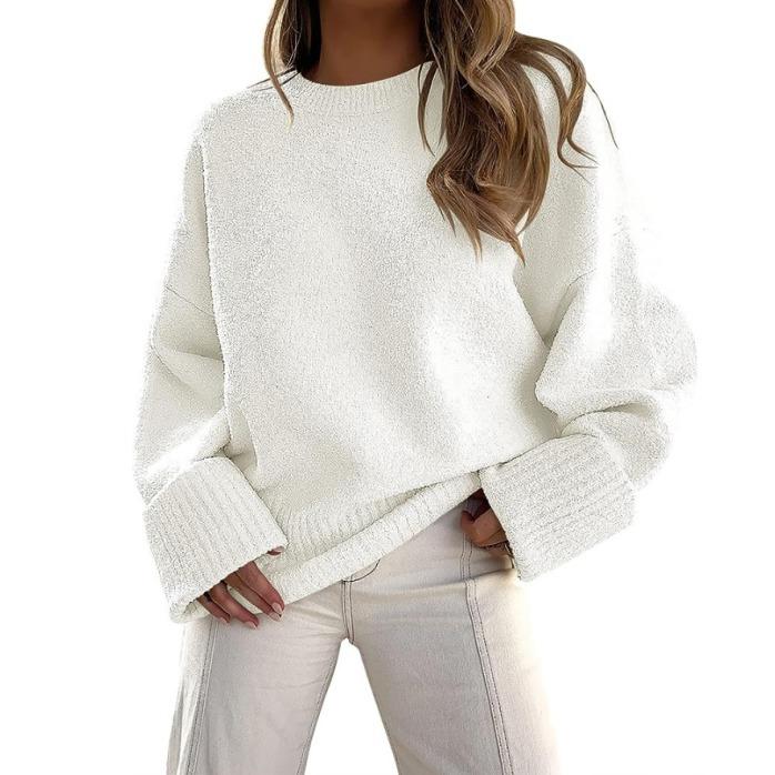 Long-Sleeve Crewneck Pullover Sweater — Effortless Everyday Warmth