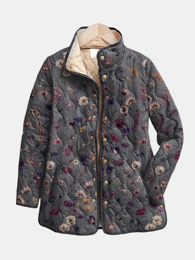 Niva Vintage Floral Quilted Jacket - Timeless Print, Cozy Warmth & Classic Style