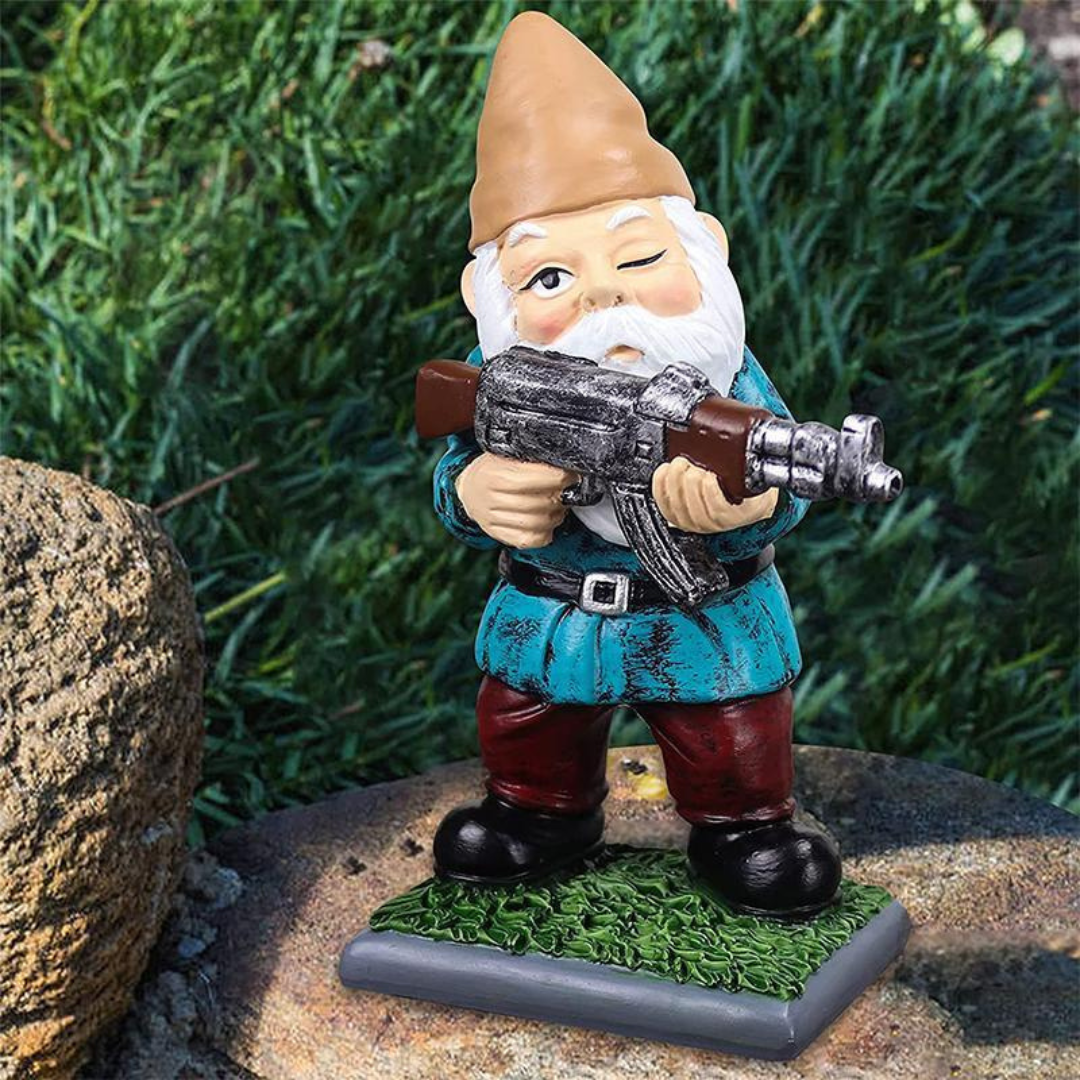 Drelix - Durable Military Garden Gnome for Play and Decoration