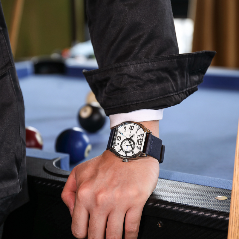 Luxury high-end leather sports watch