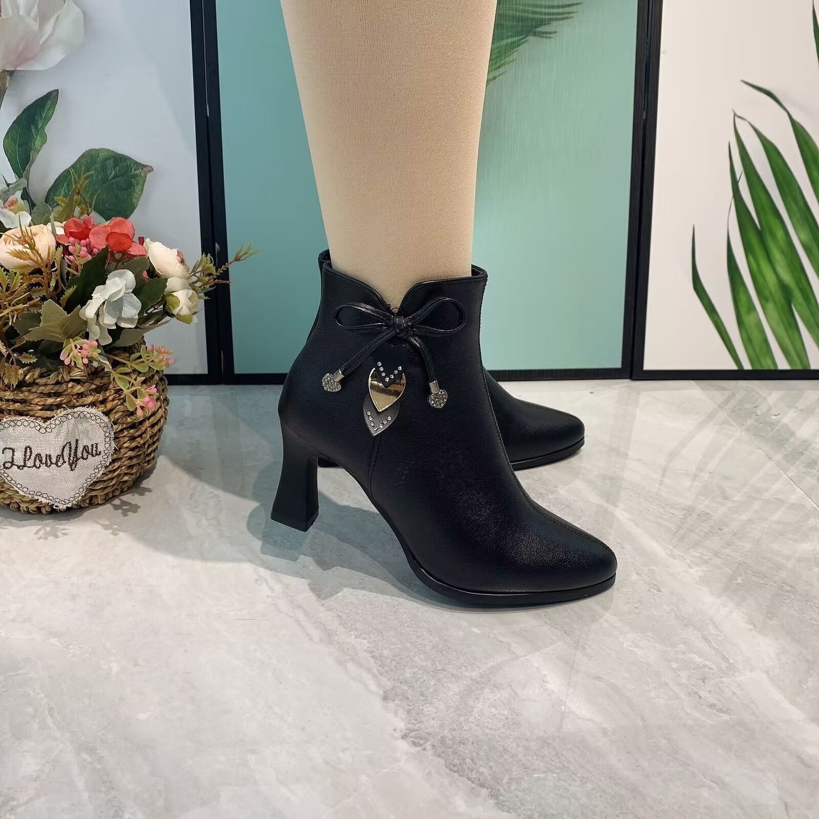 Pointed Toe Ankle Boots with Bow for an Elegant Style