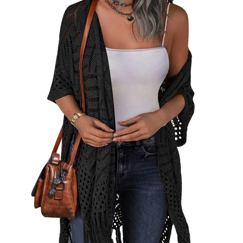 Breezy Summer Hollow-Out Tassel Outerwear for Effortless Style