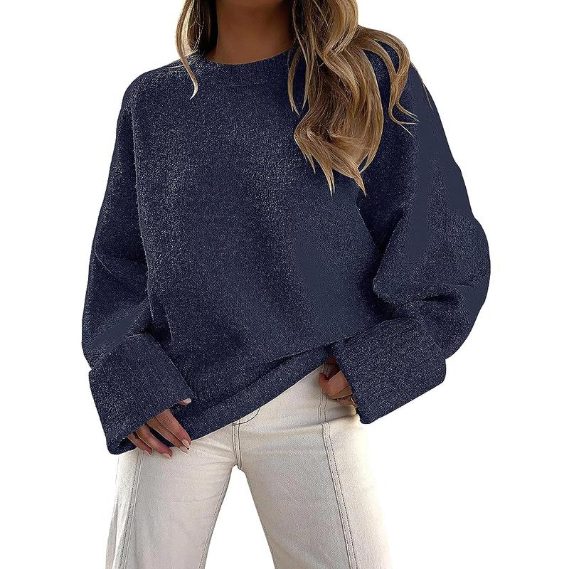 Long-Sleeve Crewneck Pullover Sweater — Effortless Everyday Warmth