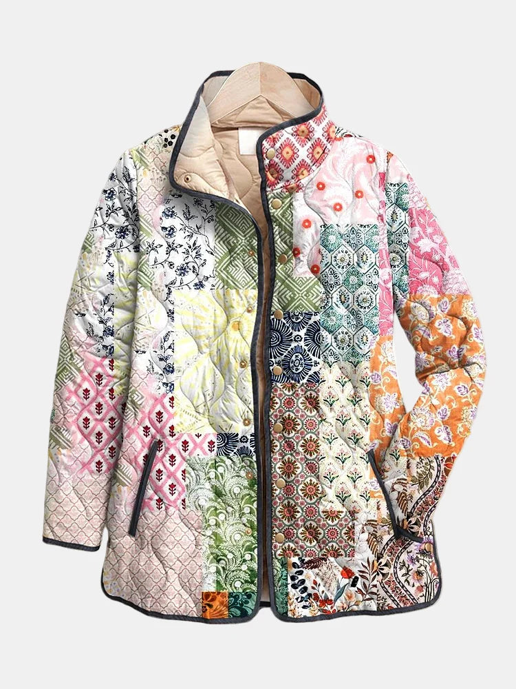 Janelle Floral-Print Quilted Jacket - Chic, Cozy Outerwear