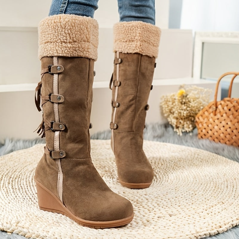 Elegant Knee-High Winter Boots for Women with Thick Soles – Chic, Cozy & Durable