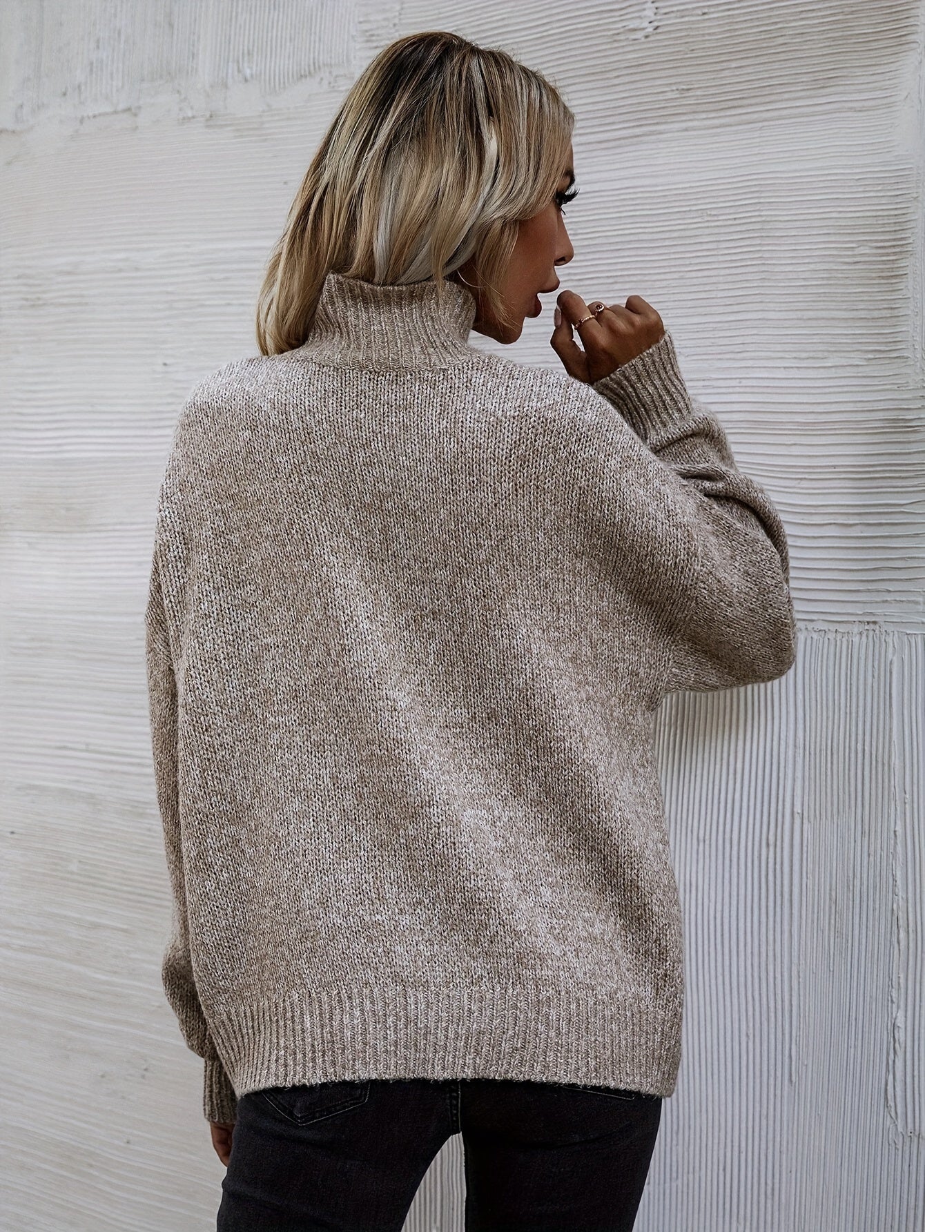 Women's Loose Knit Turtleneck Sweater for Stylish Comfort