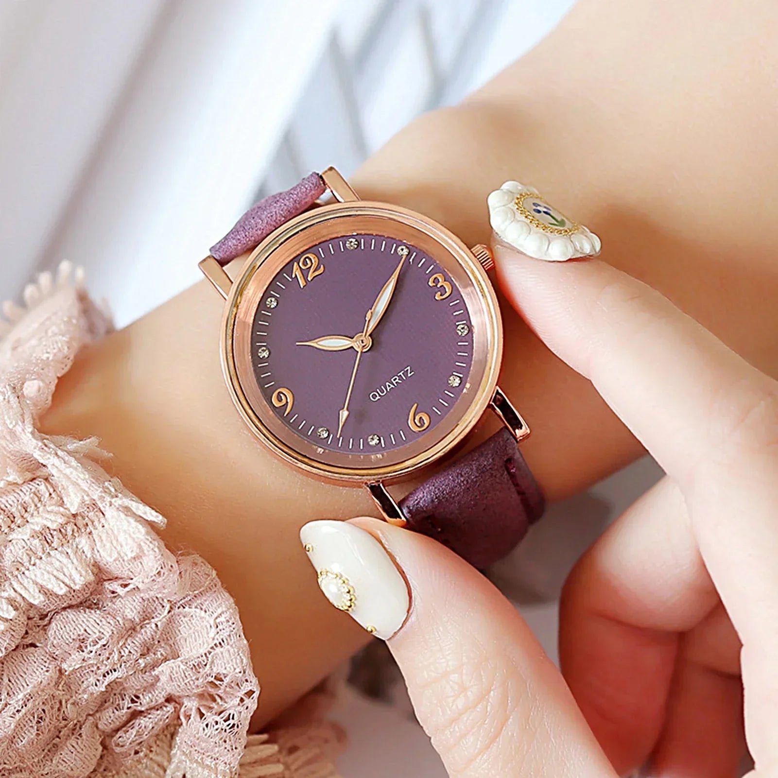 Elegant watch with a stylish leather strap