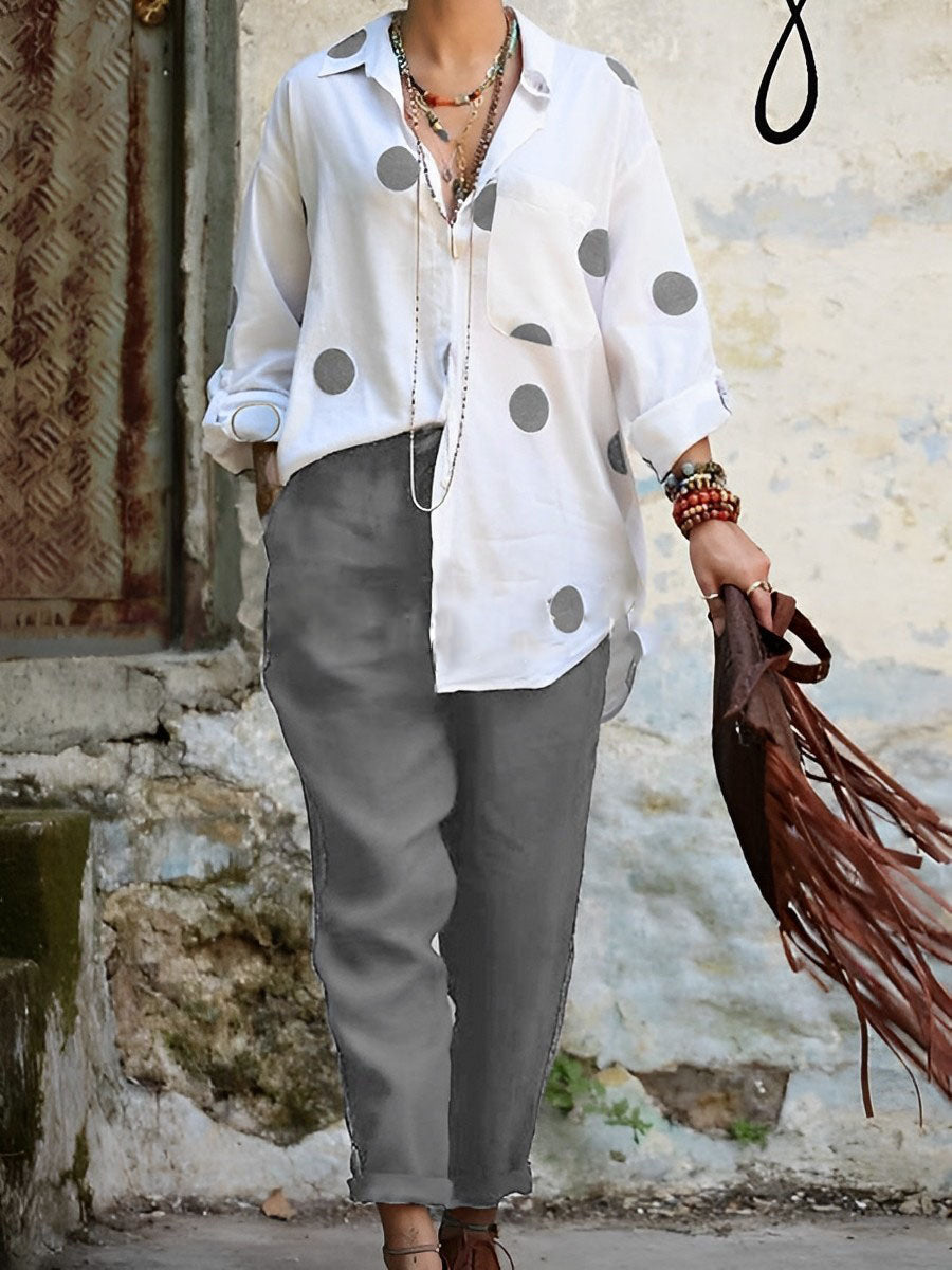 Men's and Women's Casual Clothing Set of 2 Elegant Printed Shirts