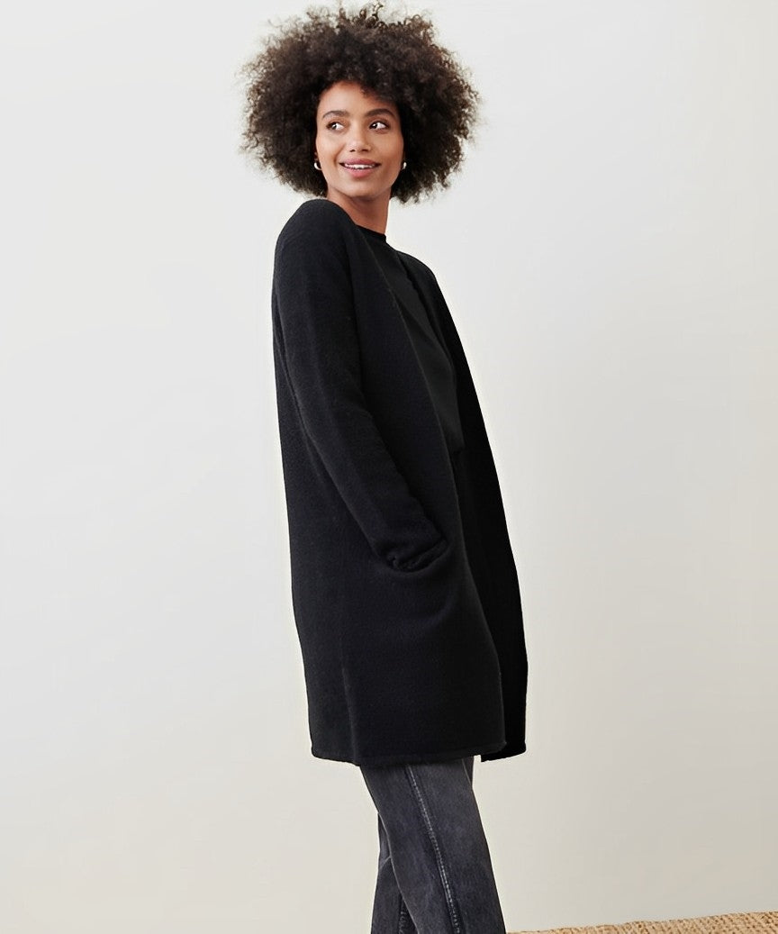 Women's Minimalist Open-Front Cardigan - Sleek, Everyday Layer