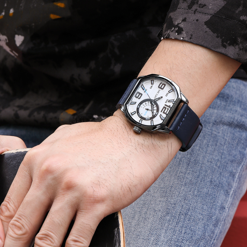 Luxury high-end leather sports watch