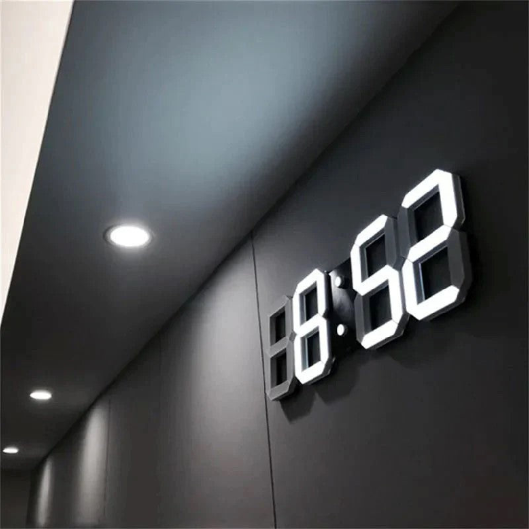 Nyvox - Modern 3D LED Digital Wall Clock with Sleek Design and Bright Time Display