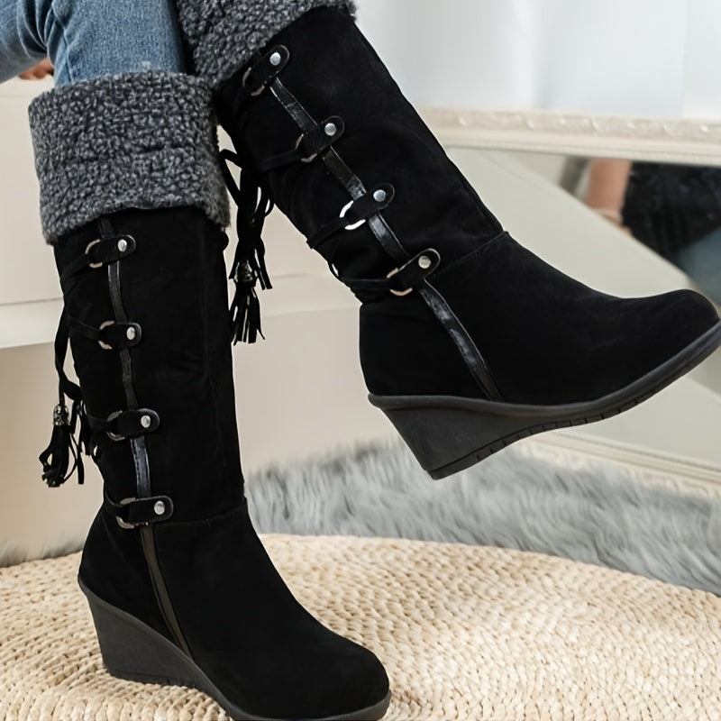 Elegant Knee-High Winter Boots for Women with Thick Soles – Chic, Cozy & Durable