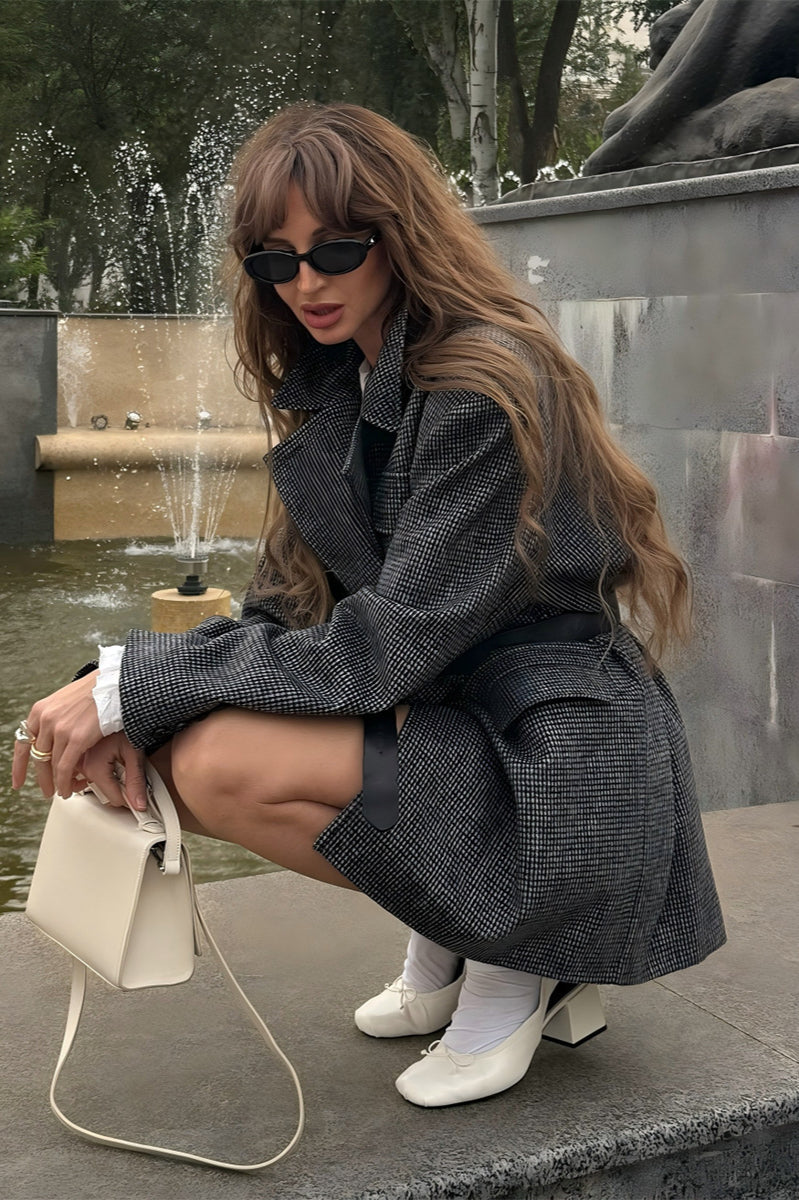 Double-cut wool tie blazer