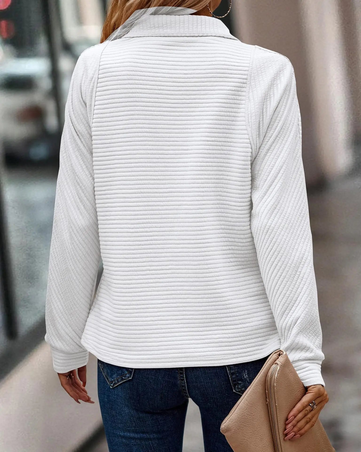 Stylish women's half-zip sweater for a modern look