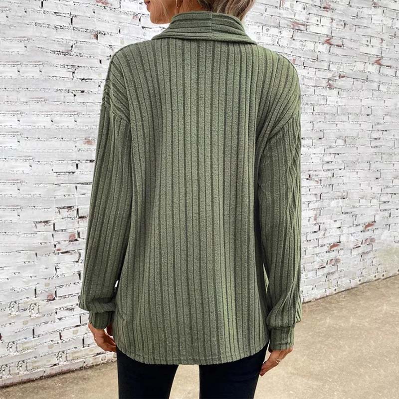 Women's Soft-Knit Ribbed Open-Front Cardigan