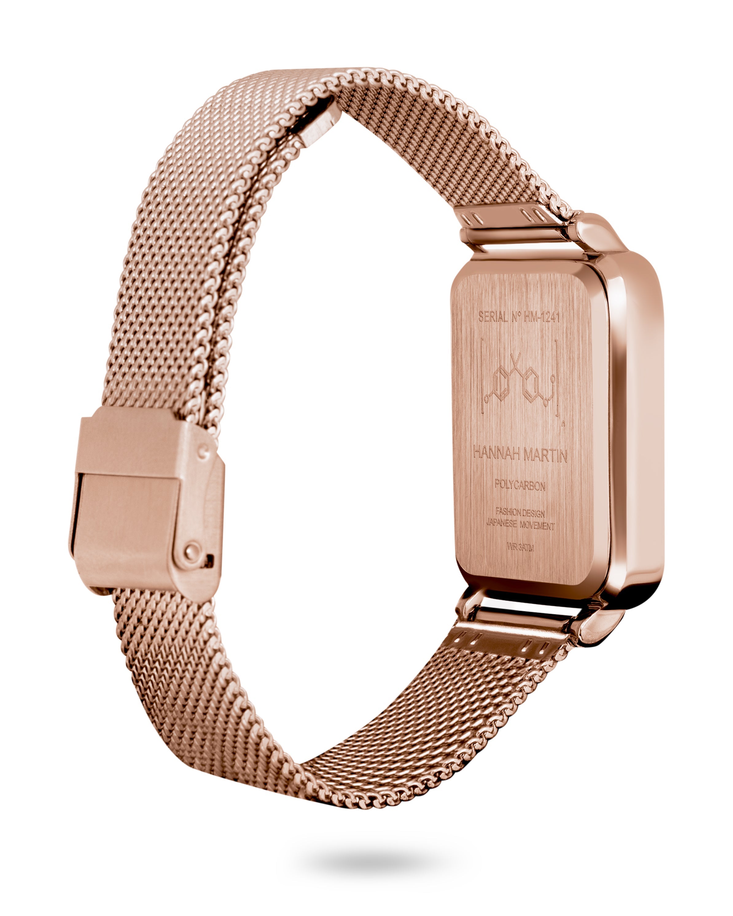 Luxury Rectangular Rose Gold Watch with Elegant Mesh Band