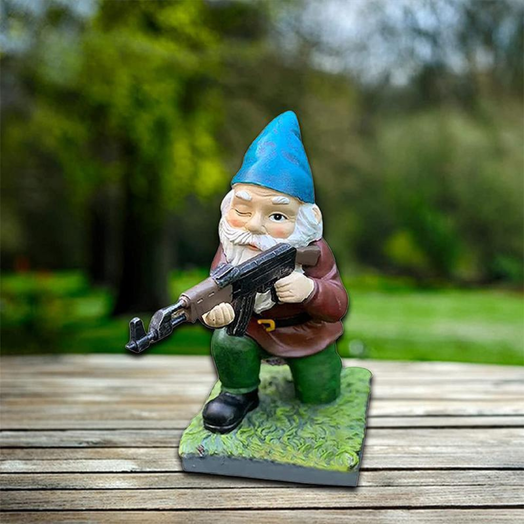 Drelix - Durable Military Garden Gnome for Play and Decoration