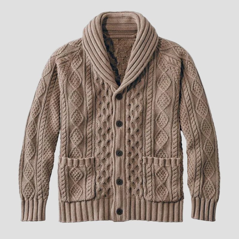 Noah | Retro-Casual Jacquard Knit Cardigan