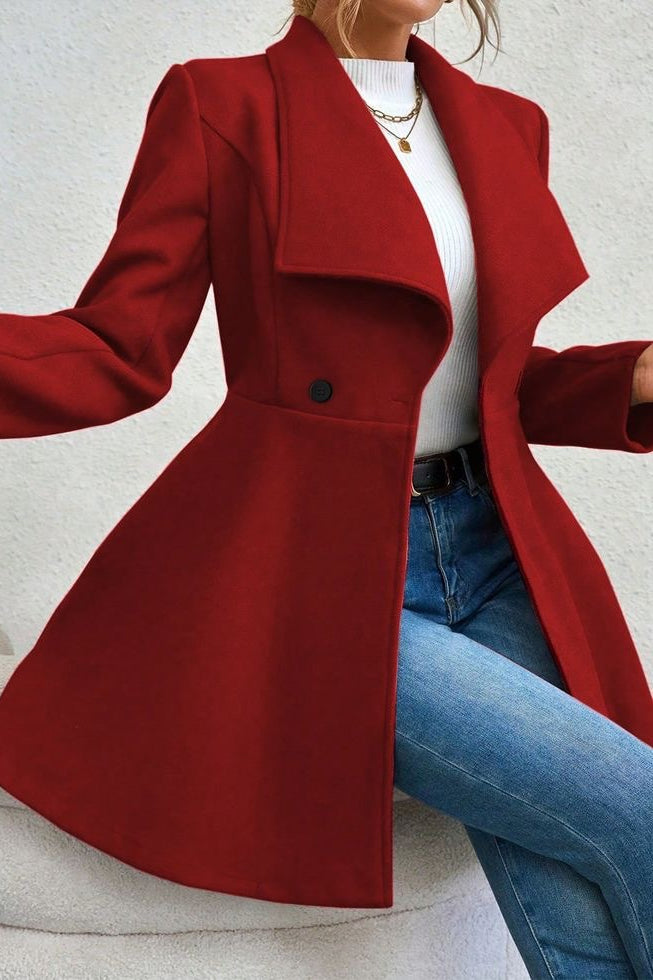 Elegant Wool Long Coat with Belt