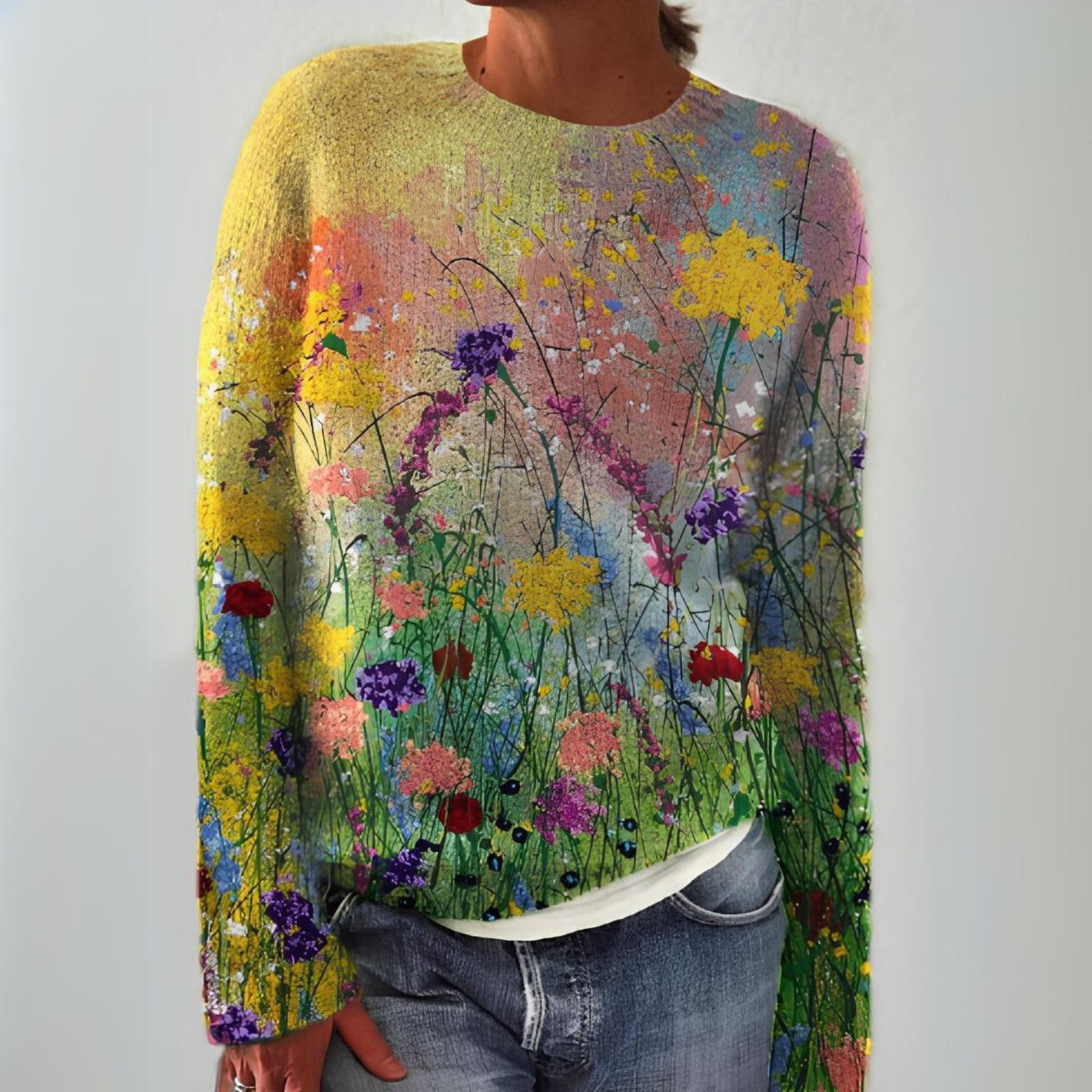 Marta - Sweater with Floral Print for a Cozy Style