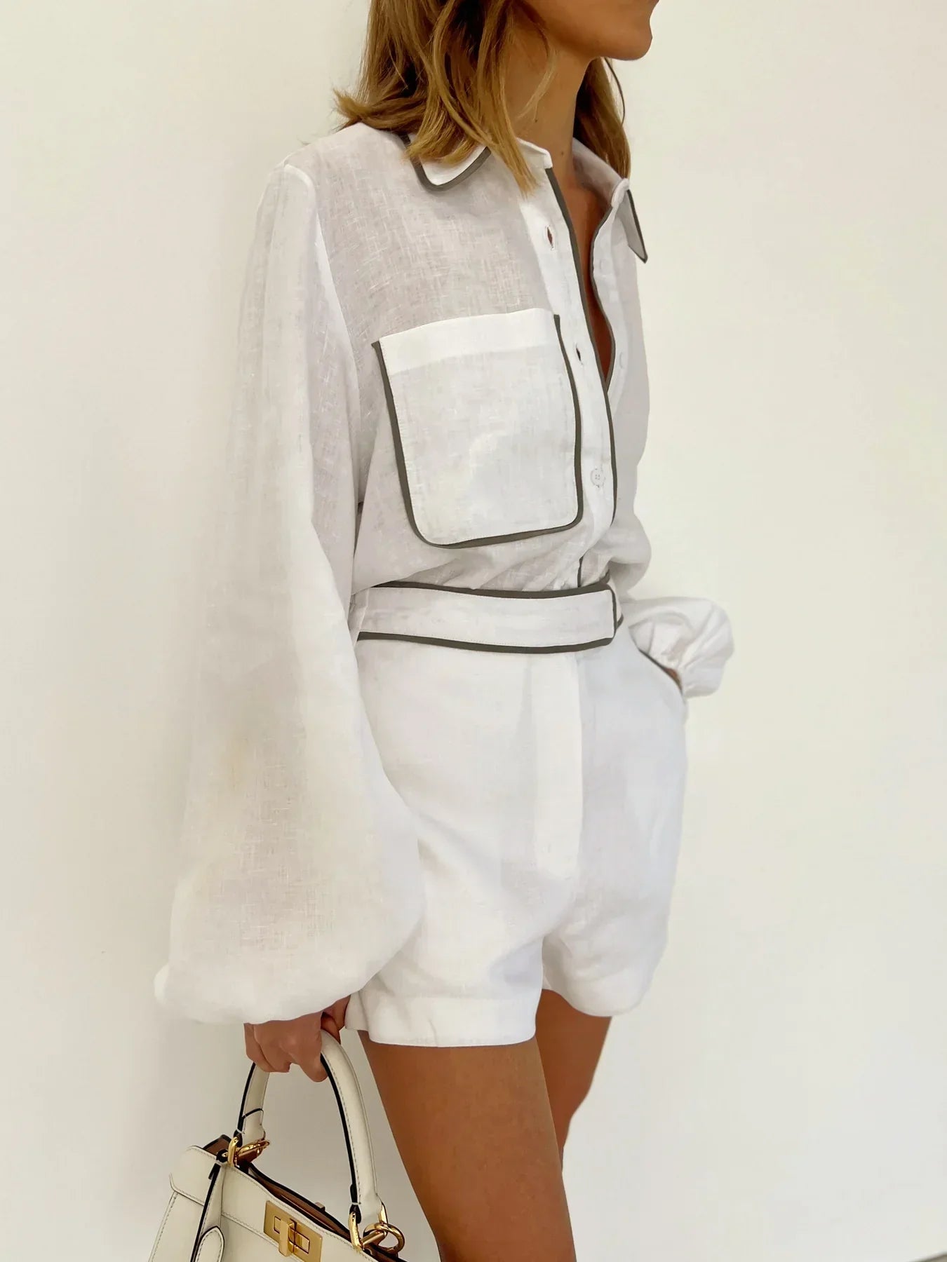 Natalie - Women's Stylish Two-Piece Romper Short Set for a Chic and Comfortable Look