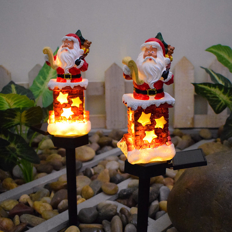 SantaGlow - Solar-Powered Santa Claus Chimney with Flashing Outdoor LED Lights