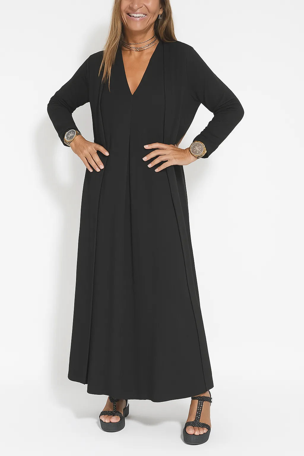 Carmela | Elegant Maxi Dress with Matching Cardigan