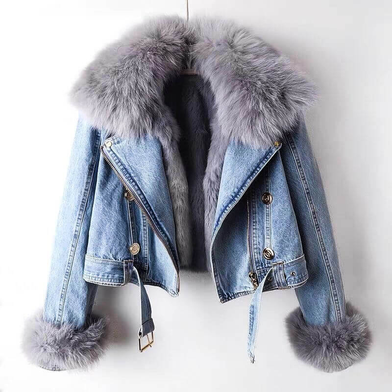 Isadora Denim Fur Jacket - Cozy and Trendy Outerwear for Stylish Comfort
