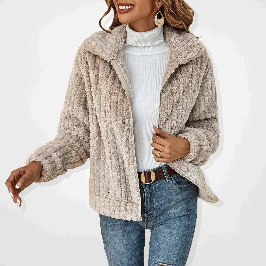 Women's Cozy Faux-Fur Plush Cardigan
