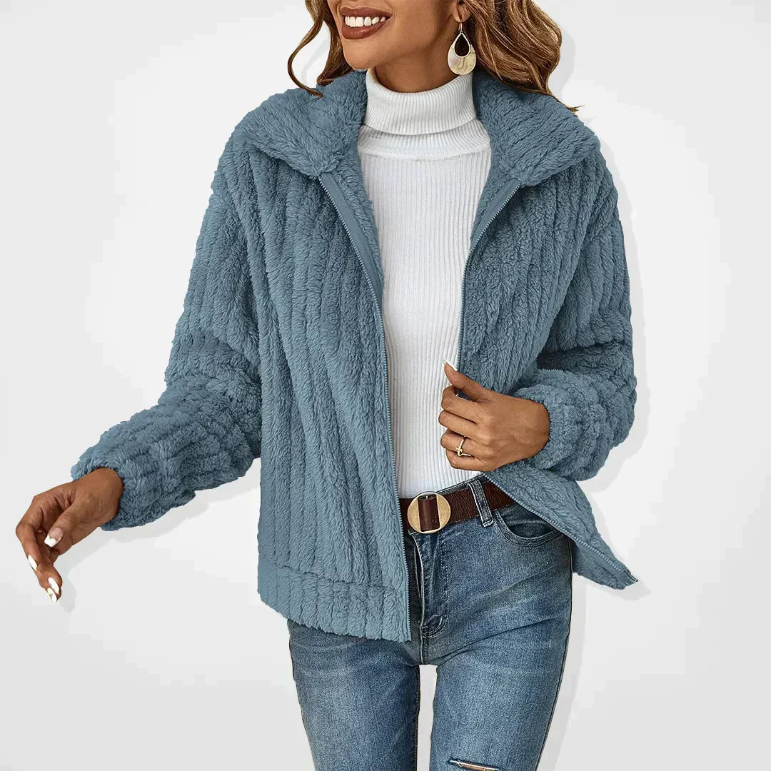 Women's Cozy Faux-Fur Plush Cardigan