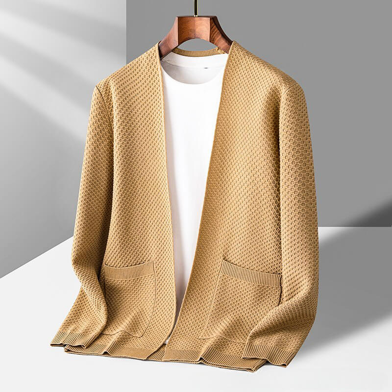 Alberto Confortevole Honeycomb Knit Cardigan
