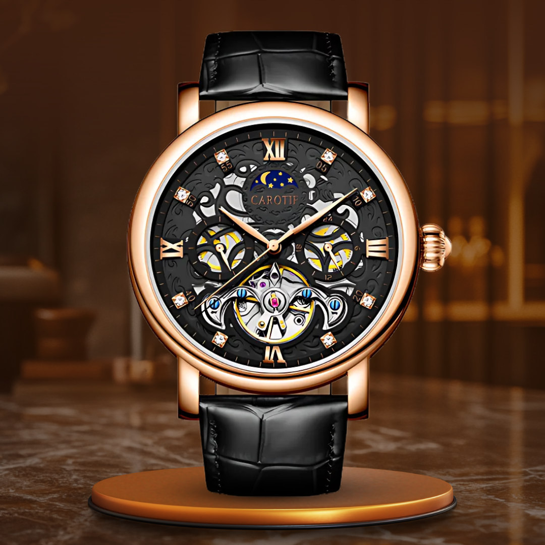 Elegant Automatic Leather Watch for Business