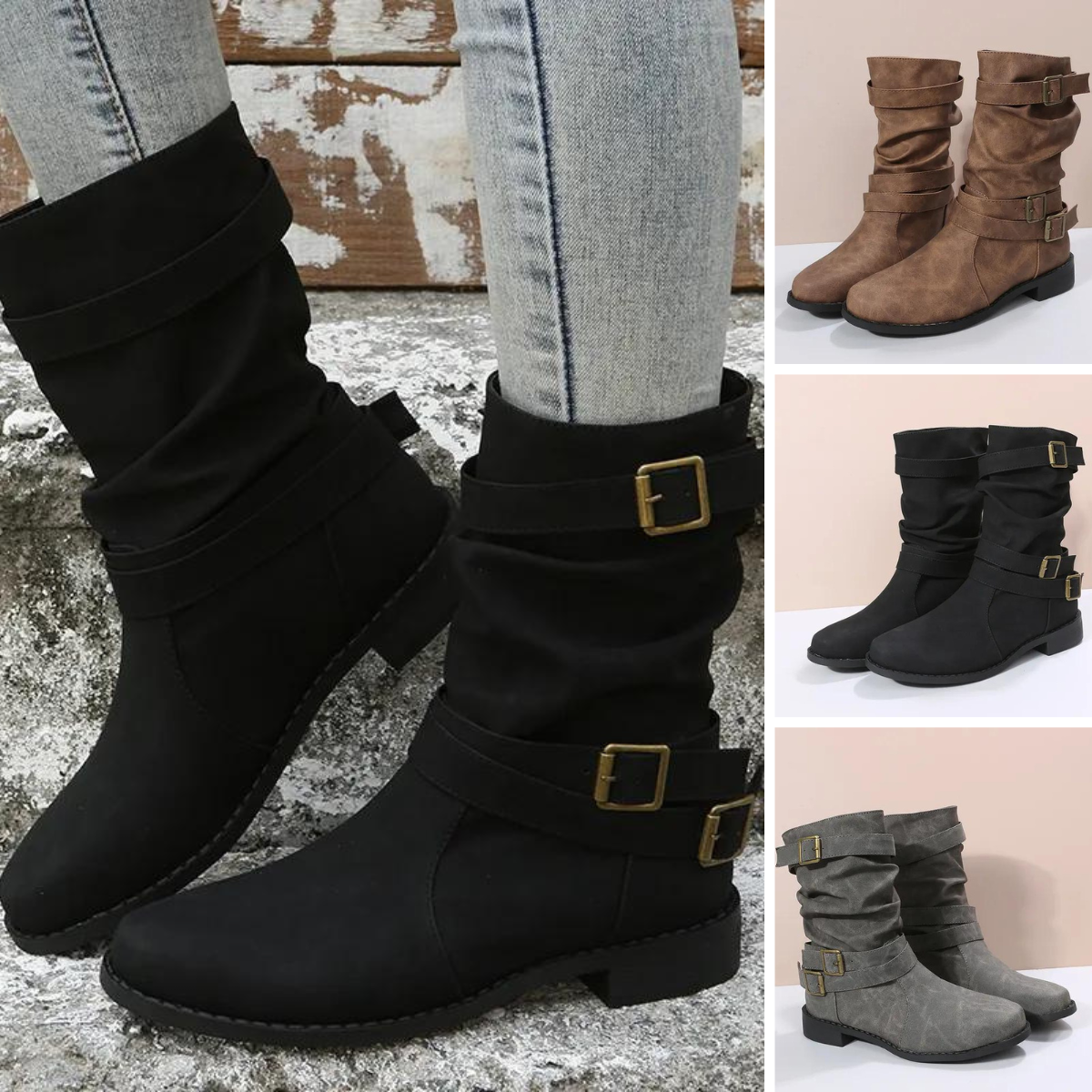 Chic Women's Casual Martin Boots with Round-Toe Design