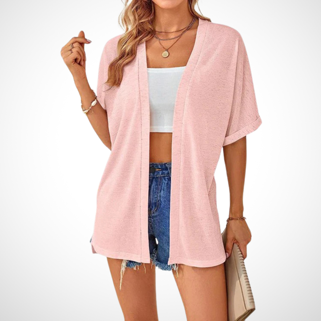 Effortless Flowy Short-Sleeve Cardigan for Chic Everyday Style