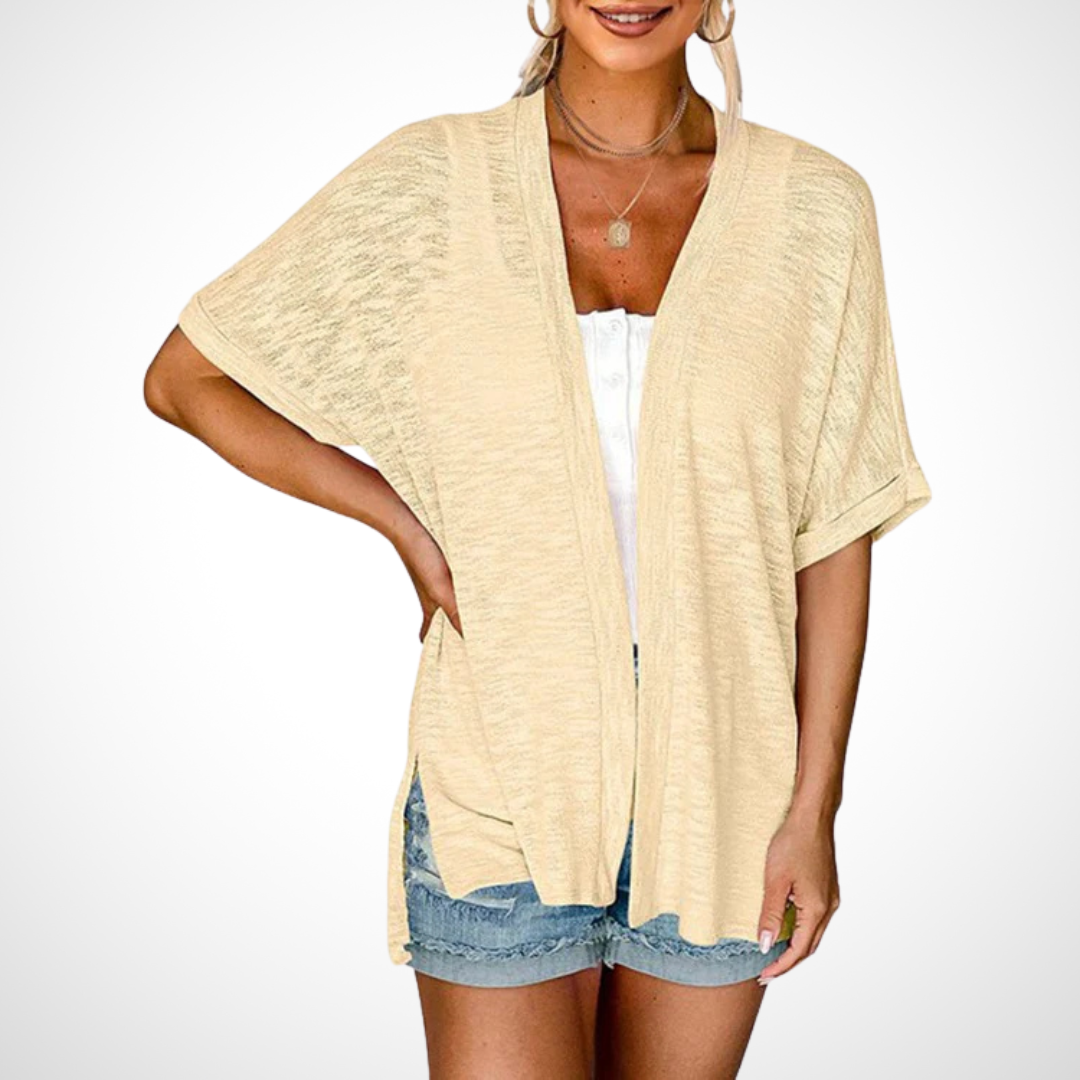 Effortless Flowy Short-Sleeve Cardigan for Chic Everyday Style