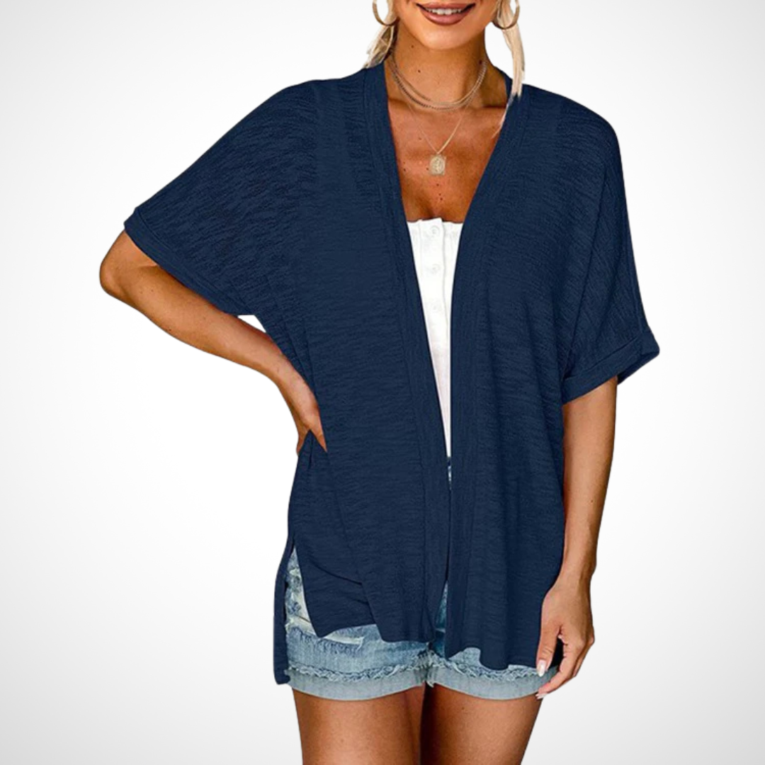 Effortless Flowy Short-Sleeve Cardigan for Chic Everyday Style