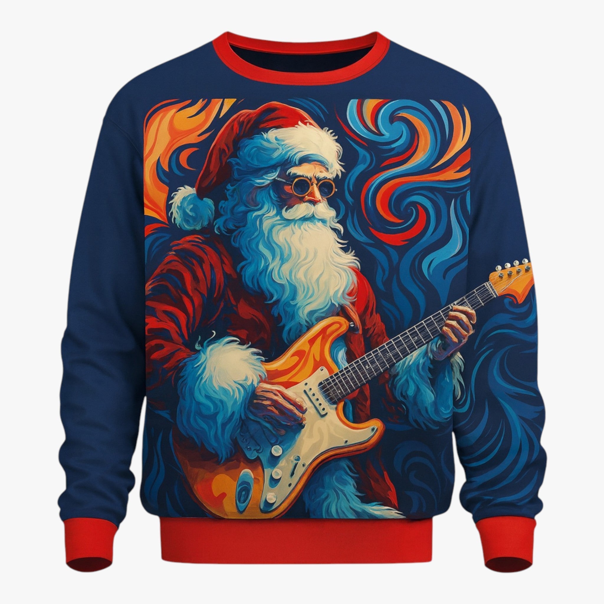 Elegant men's Christmas sweater with colorful music pattern - Perfect for parties and casual style