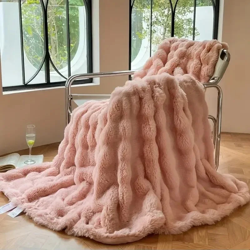 Luxurious Double-Sided Faux Fur Blanket – Ultimate Comfort, Soft and Elegant Home Accessory