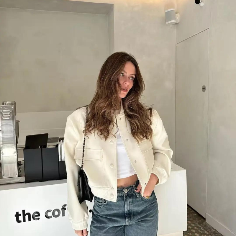 Belle Couture | Stylish Bomber Jacket with Practical Pockets - Regular Fit - Essential for Your Wardrobe