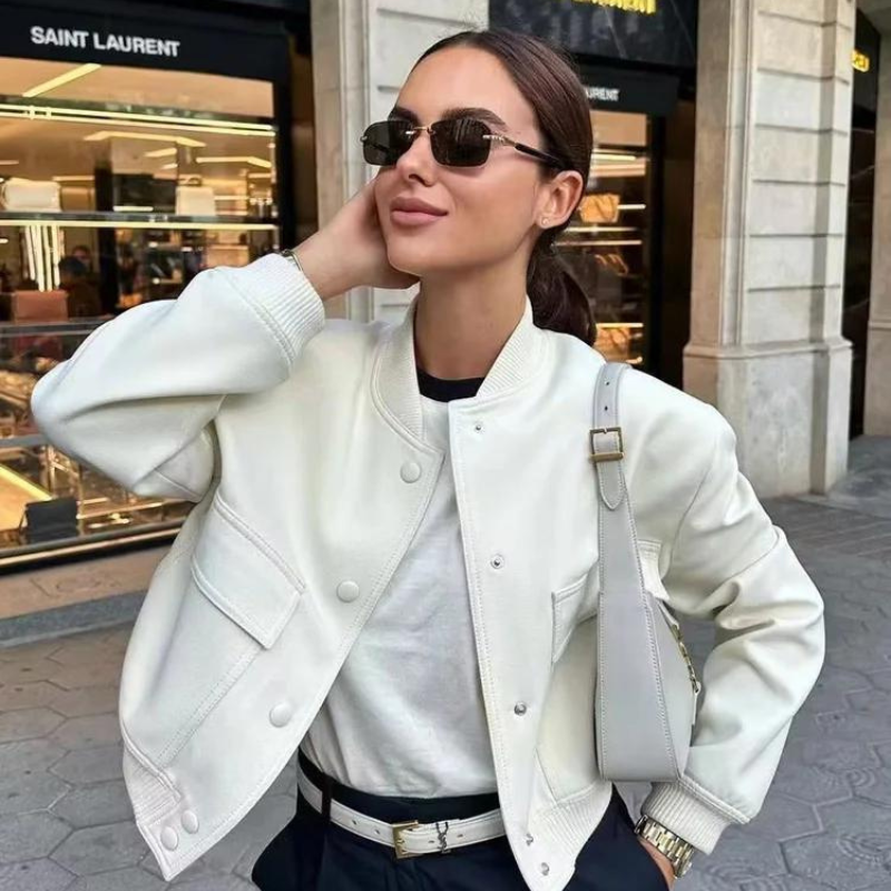 Belle Couture | Stylish Bomber Jacket with Practical Pockets - Regular Fit - Essential for Your Wardrobe