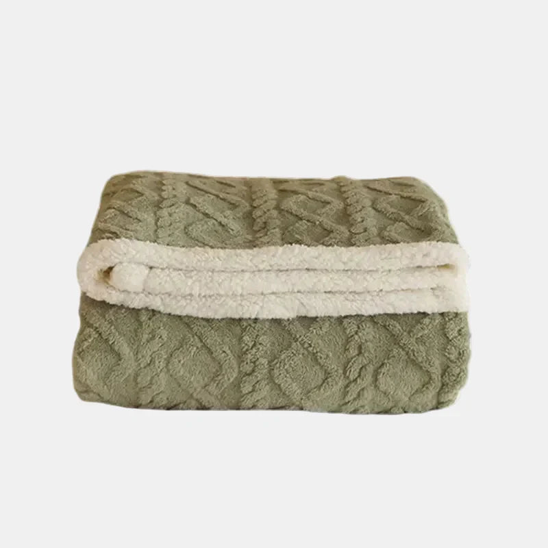 Luxurious Double Layer Wool and Fleece Winter Blanket for Ultimate Comfort and Stylish Warmth