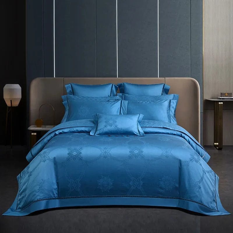 Luxury Blue Egyptian Cotton Duvet Cover Set – 200x230 cm with 2 Elegant Pillowcases