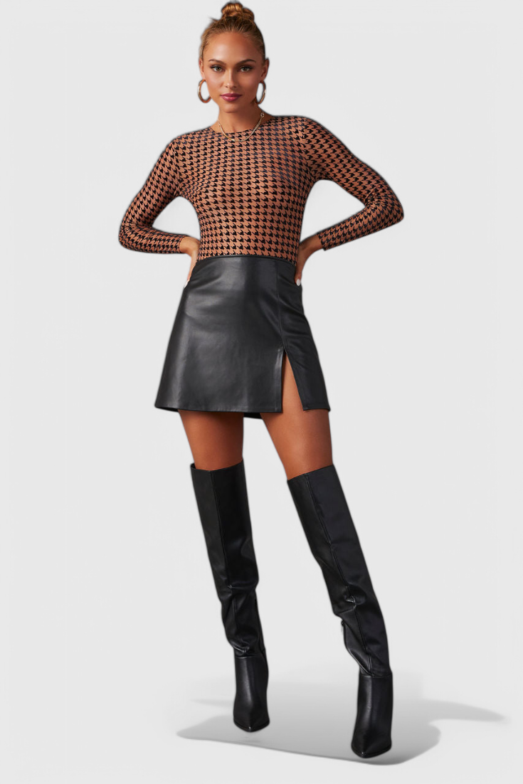 Black Oversized Boots with Block Heel Bella