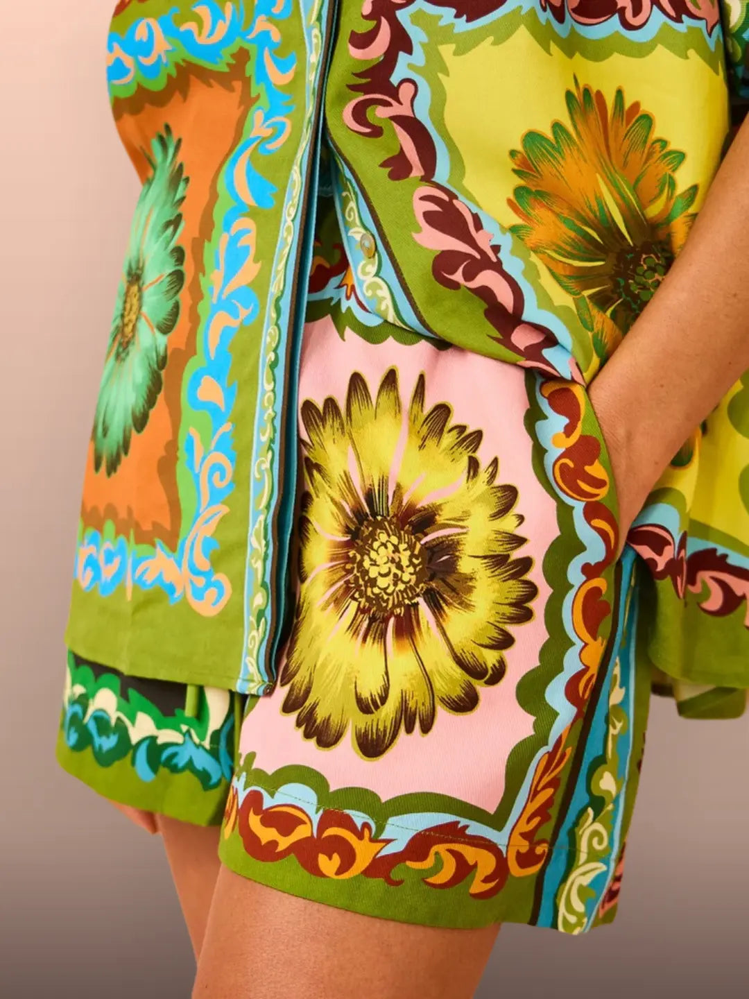 Floral Print Shorts Set with Elegant Coordinated Pieces